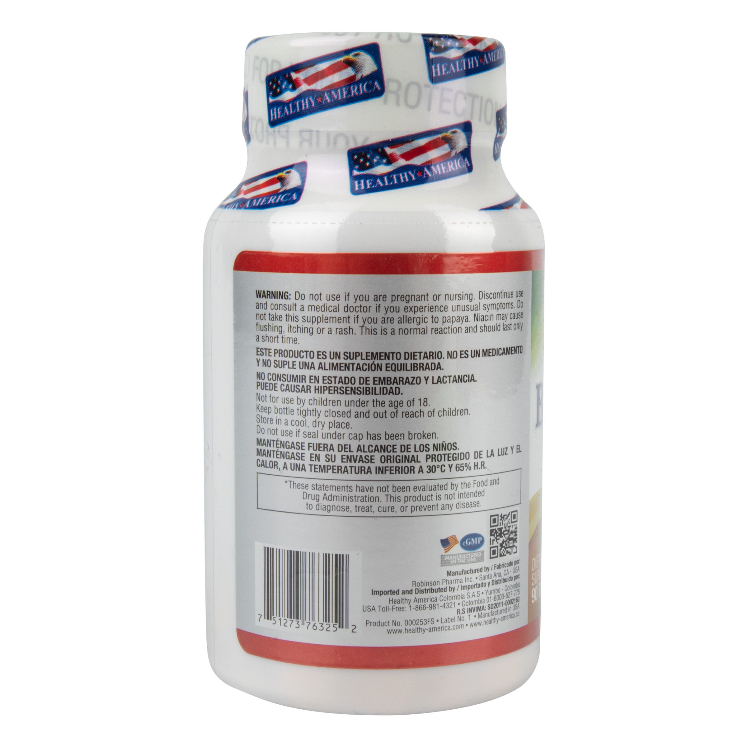 B COMPLEX whit B-12 FRASCO * 90 tabletas HEALTHY DE AMERICA 2