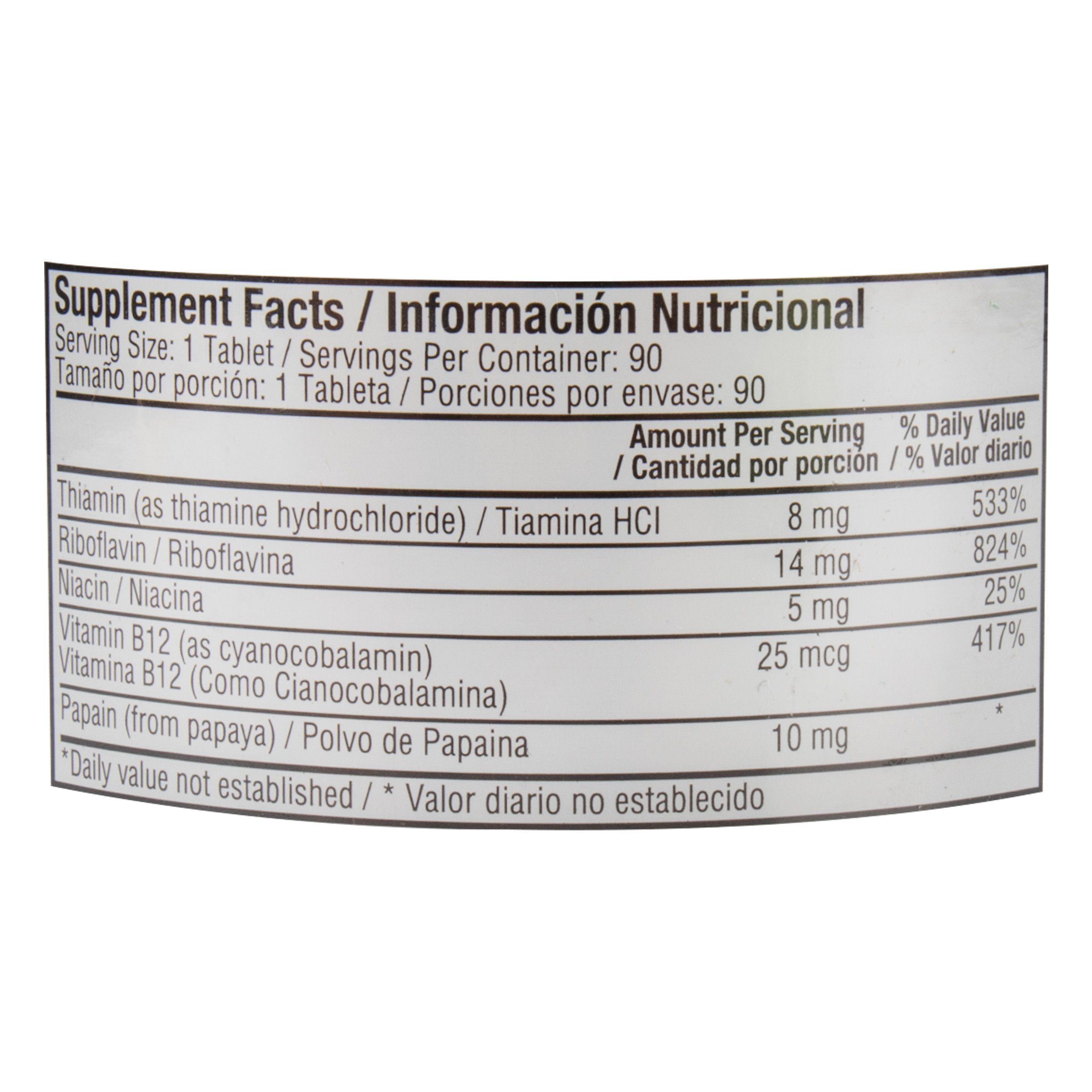 B COMPLEX whit B-12 FRASCO * 90 tabletas HEALTHY DE AMERICA 6