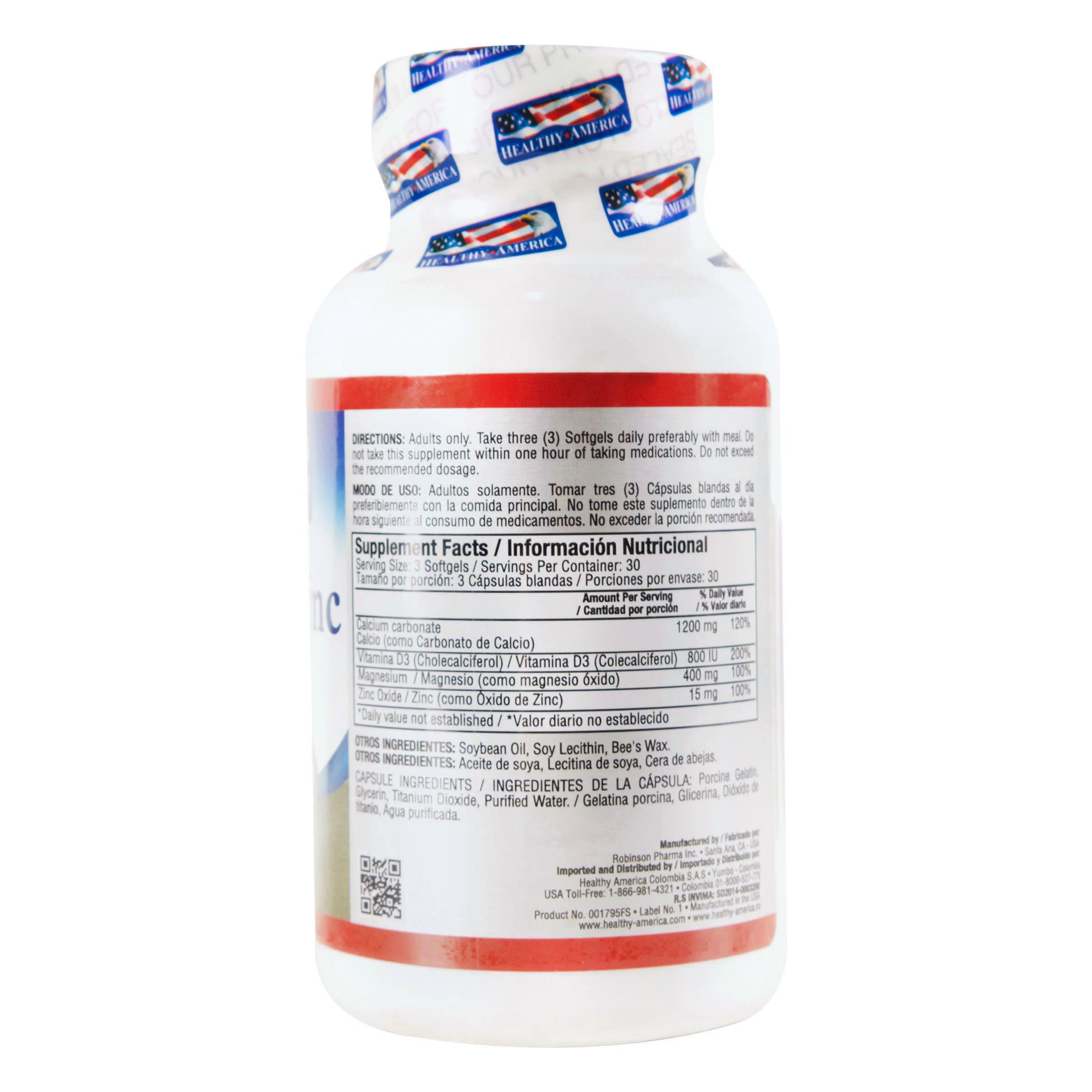 CAL MAG ZINC PLUS V D3 90 CAP HEALTHY AMERICA 4