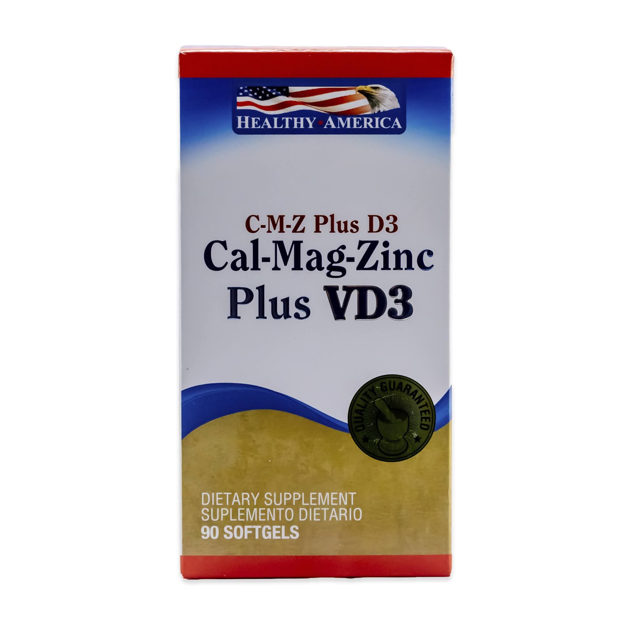 CAL MAG ZINC PLUS V D3 90 CAP HEALTHY AMERICA 7