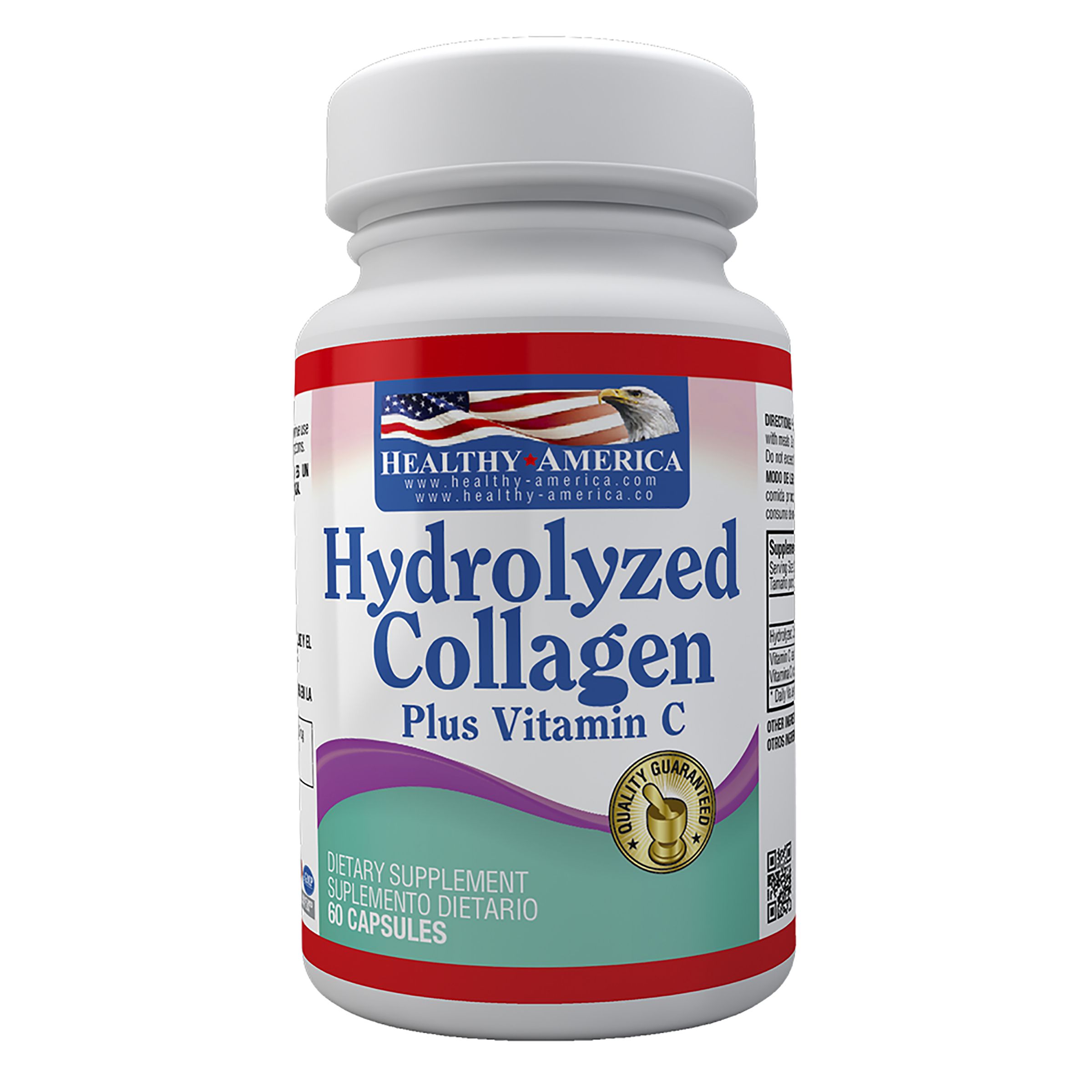 HYDROLYZED COLLAGEN 1500 MG PLUS VITAMIN C 60 CAP HEALTHY AMERICA