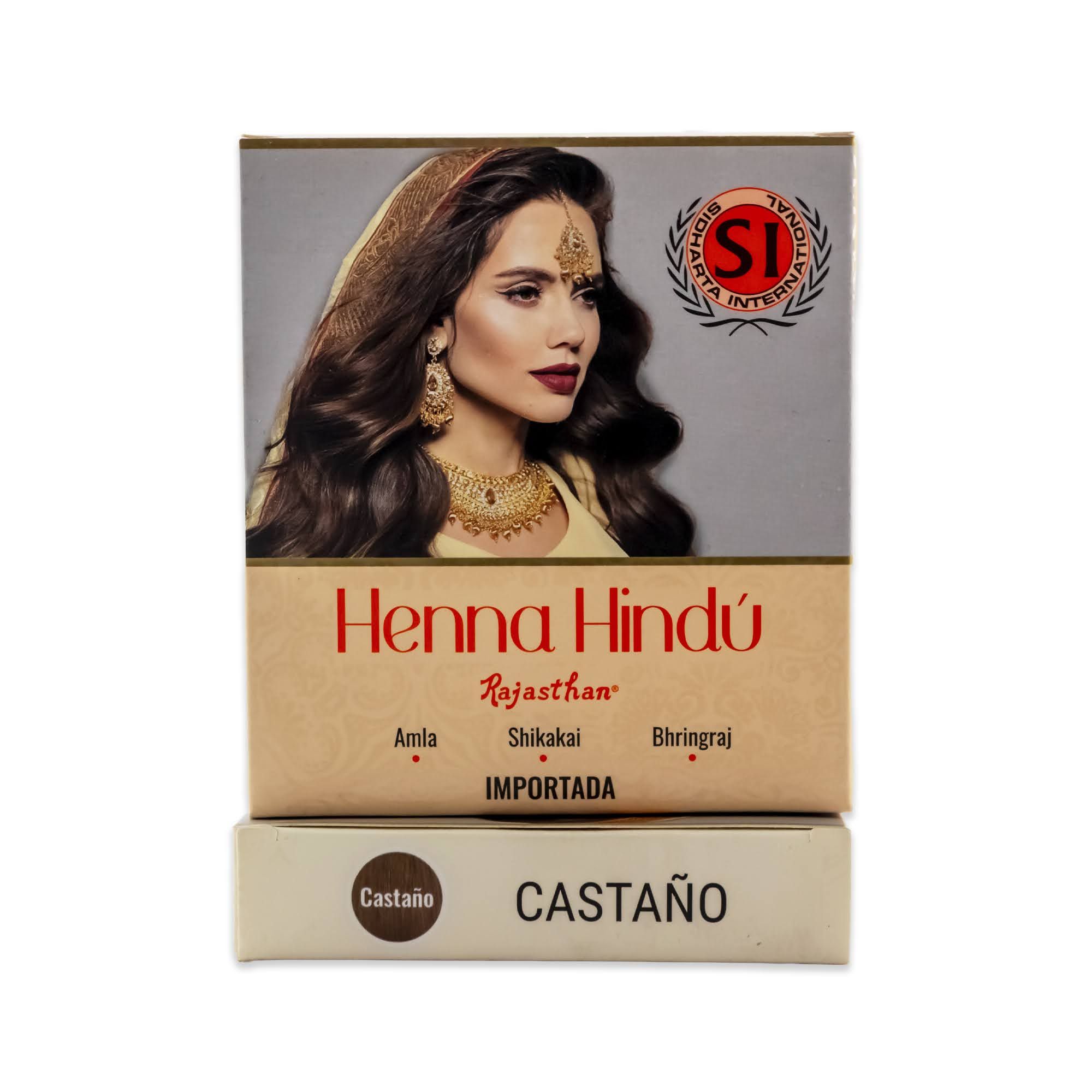 TINTE HENNA  -  CASTAÑO  SIDHARTA INTERNATIONAL  S.A.S. CAJA X 20 GRS