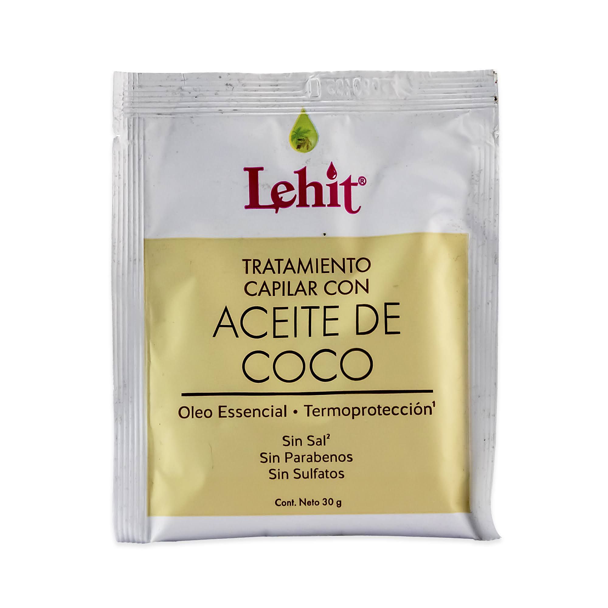 TRATAMIENTO CAPILAR CON ACEITE DE COCO  LEHIT SOBRE X 30 GRS