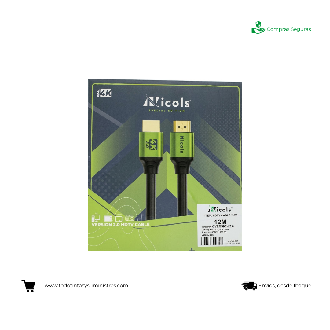 Cable HDTV 2.0 12Mts 4K Nicols