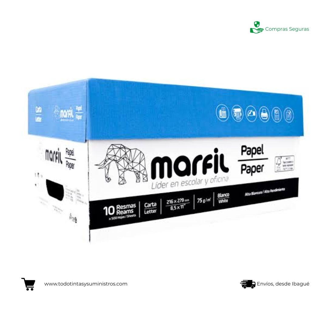 Caja De Resma De Papel Marfil Carta