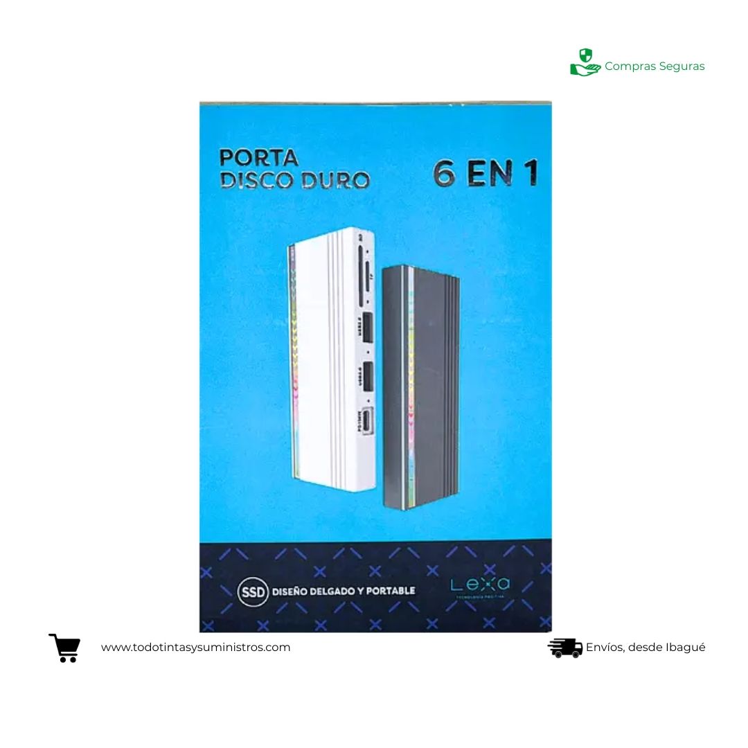 Caja Disco Duro 6 En 1 M2 Aleación Aluminio 4tb Lexa