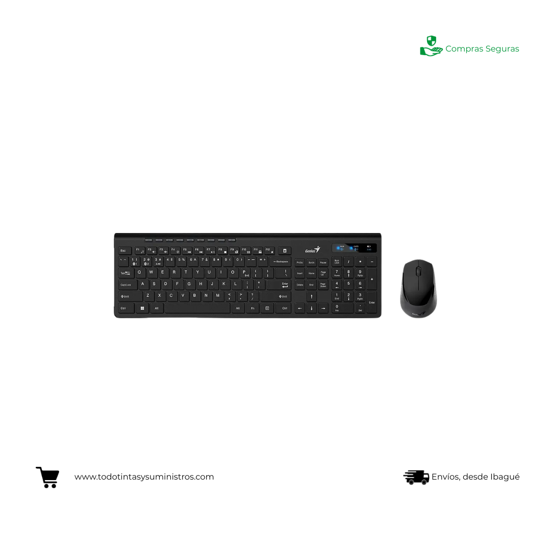 Combo Genius SlimStar 8230 Inalambrico Negro