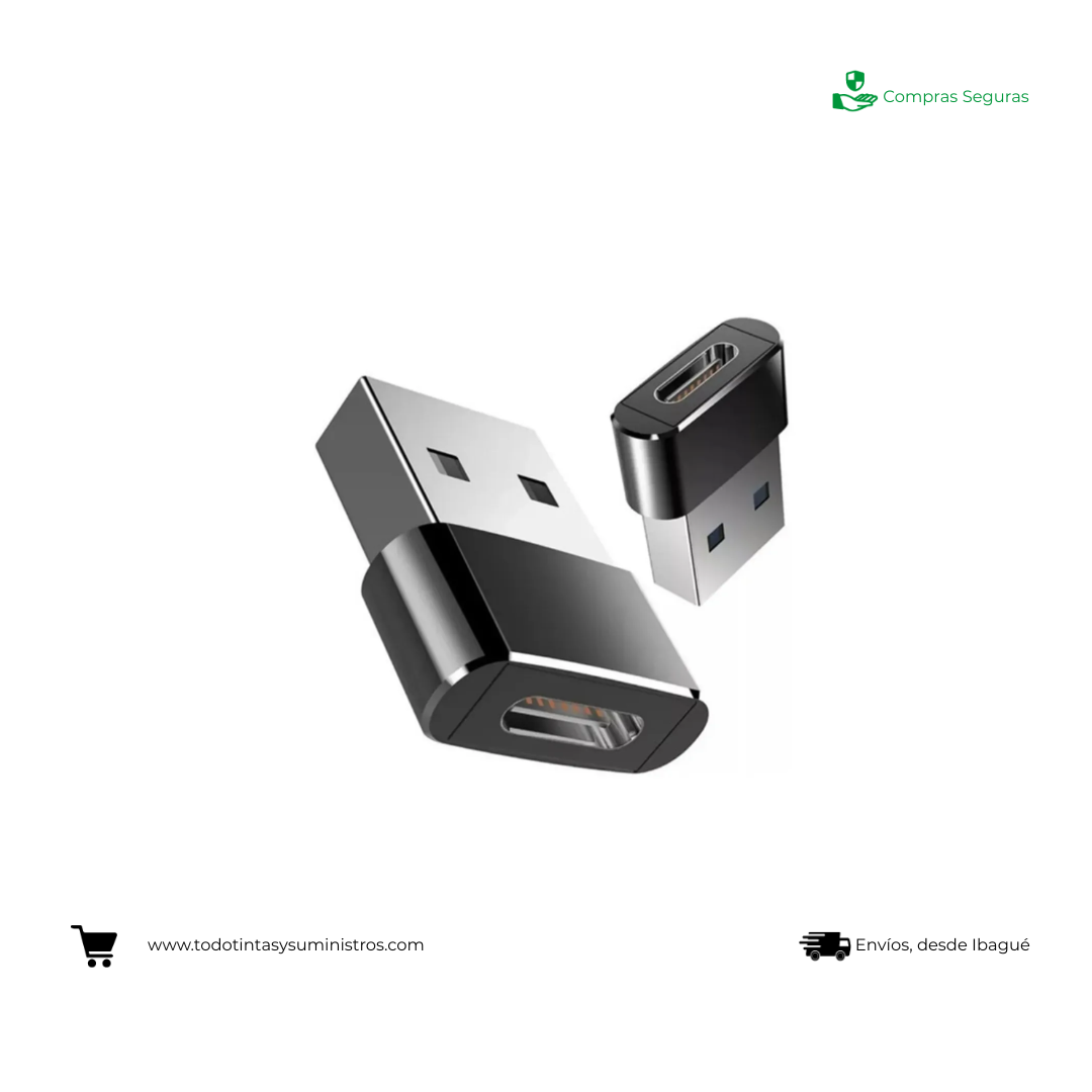 Convertidor Jaltech USB-A Macho a USB Tipo C Hembra