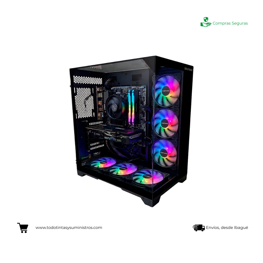 Equipo Compumax Ryzen 7 5700 Ram 16 GB Ssd 500 GB Rtx 3050 6 GB 23.8" 4