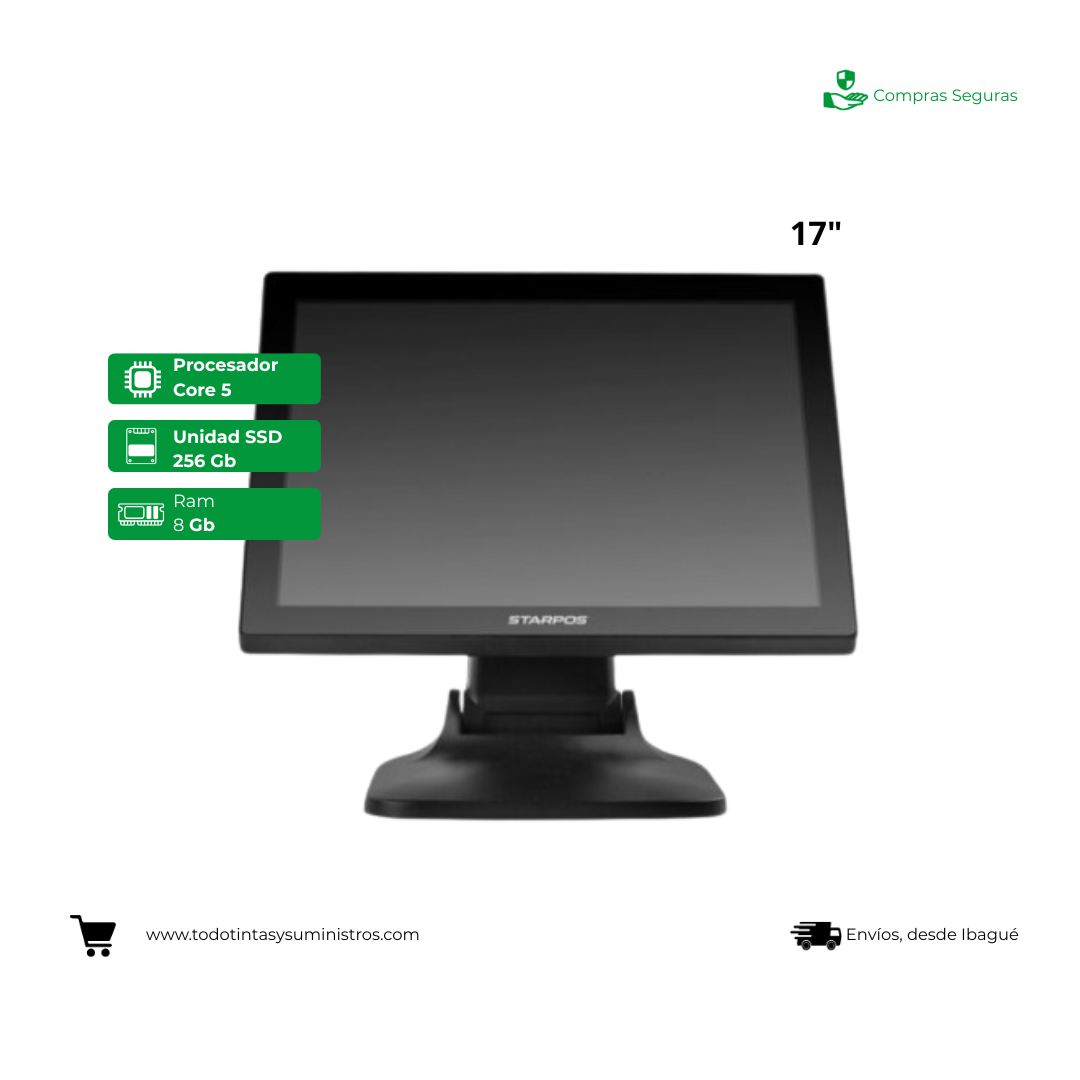 Equipo Pos AIO STAR Z170W Core I5 Ram 8Gb Ssd 256Gb negro
