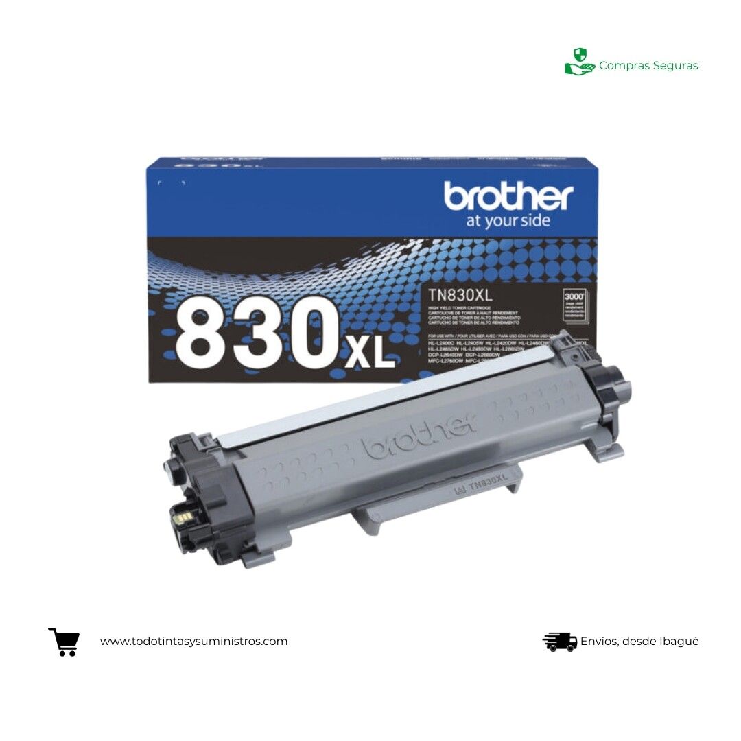 Tóner Brother TN‑830XL Negro (3.000 páginas)