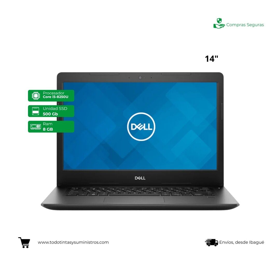 Portátil REFURBI Dell latitud 3490 Core i5-8250U Ram 8Gb Ssd 500Gb 14"