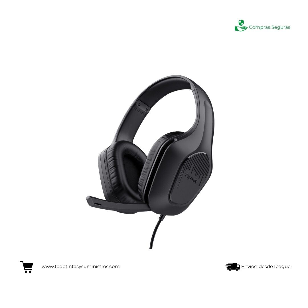 Diadema trust GXT 415 Zirox Negra Gamer