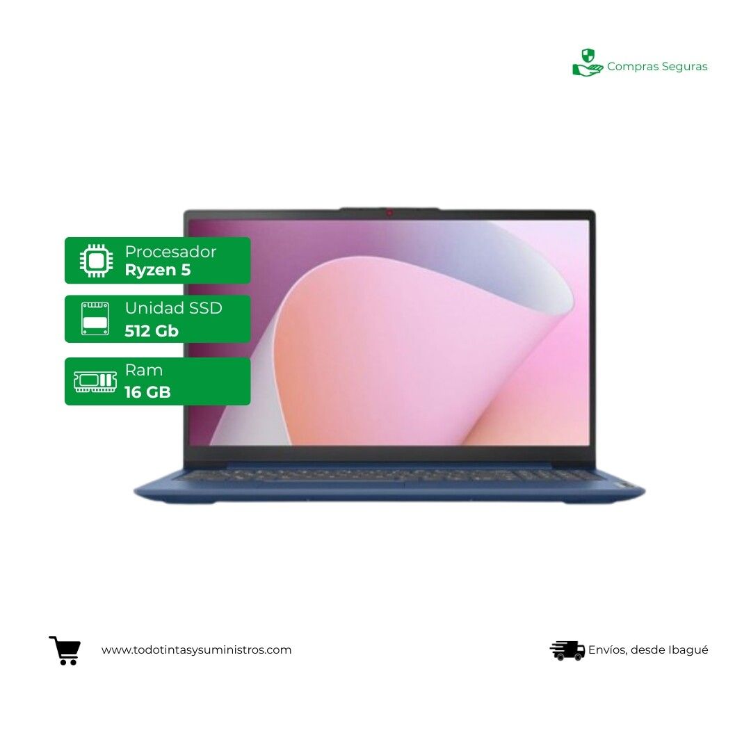 Portátil Lenovo IdeaPad Slim 3 15AMN8 Ryzen 5 7520U Ram 16Gb Ssd 512 Gb 15.6"