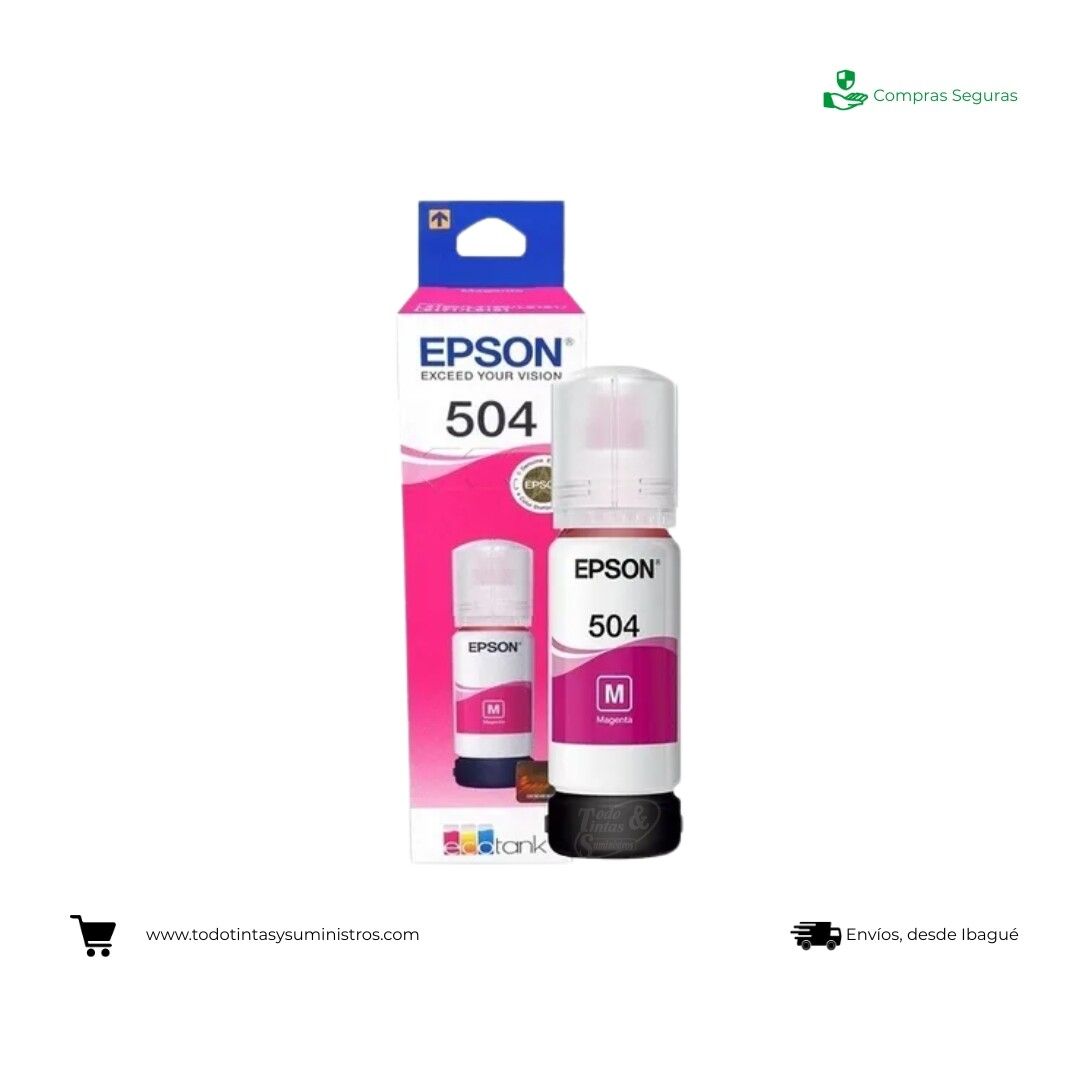 Botella De Tinta Epson T504 Magenta Original 2