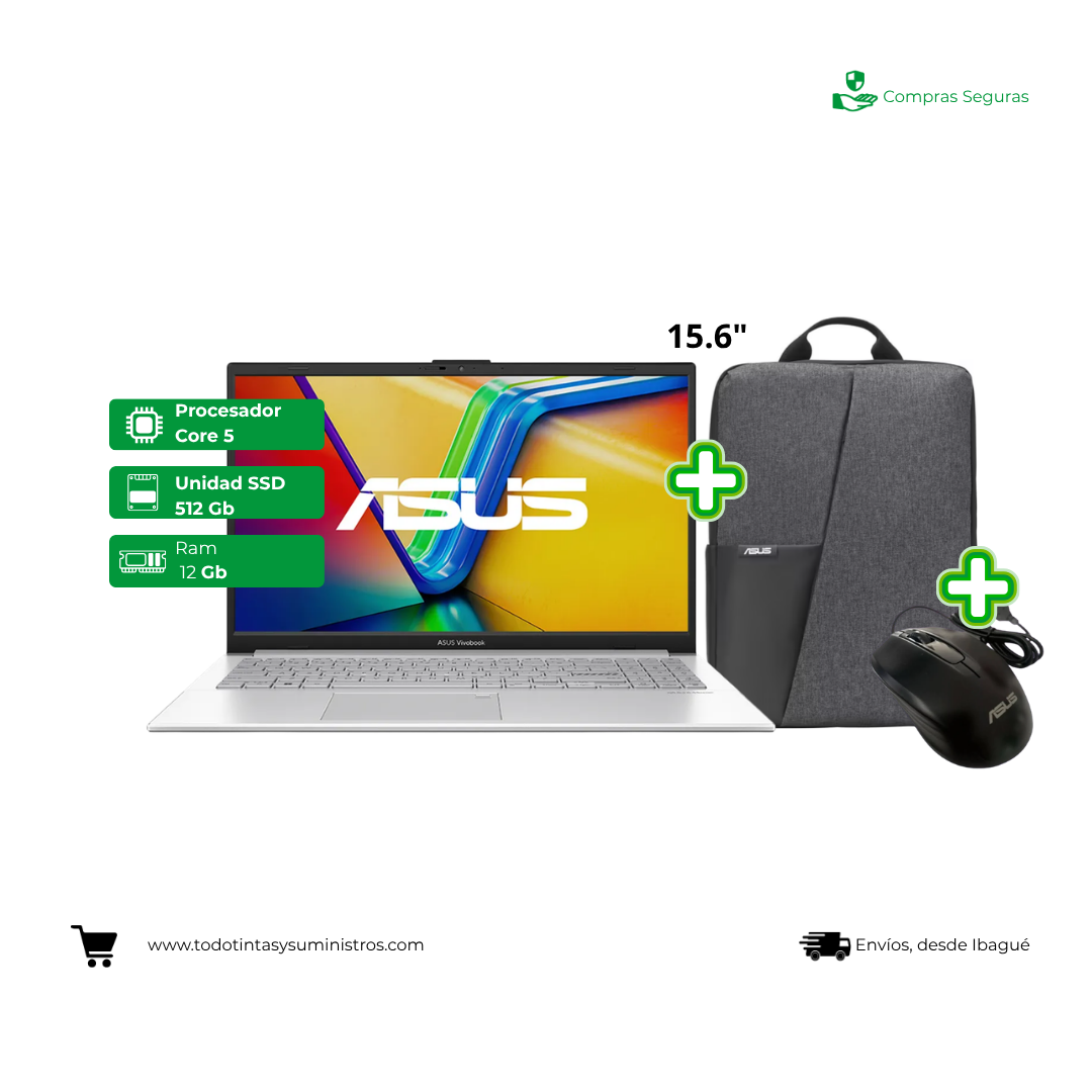 Portatil Asus X1504VA Core i5-1334U Ram 12GB Ssd 512GB 15.6" Incluye Mouse y Morral