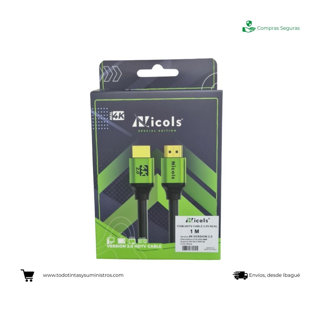 Cable HDTV 2.0 1Mts 4K Nicols