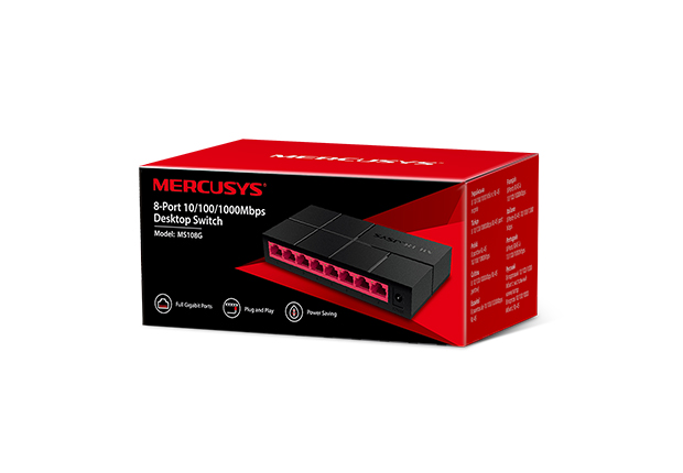 Switch MS108G de escritorio 8 puertos 10/100 / 1,000 Mbps