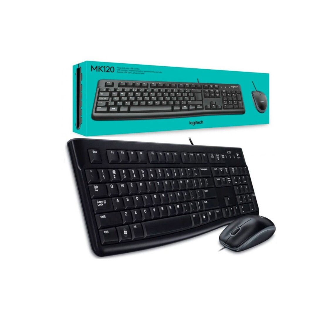 Combo Logitech MK120 alámbrico teclado y mouse Usb 2