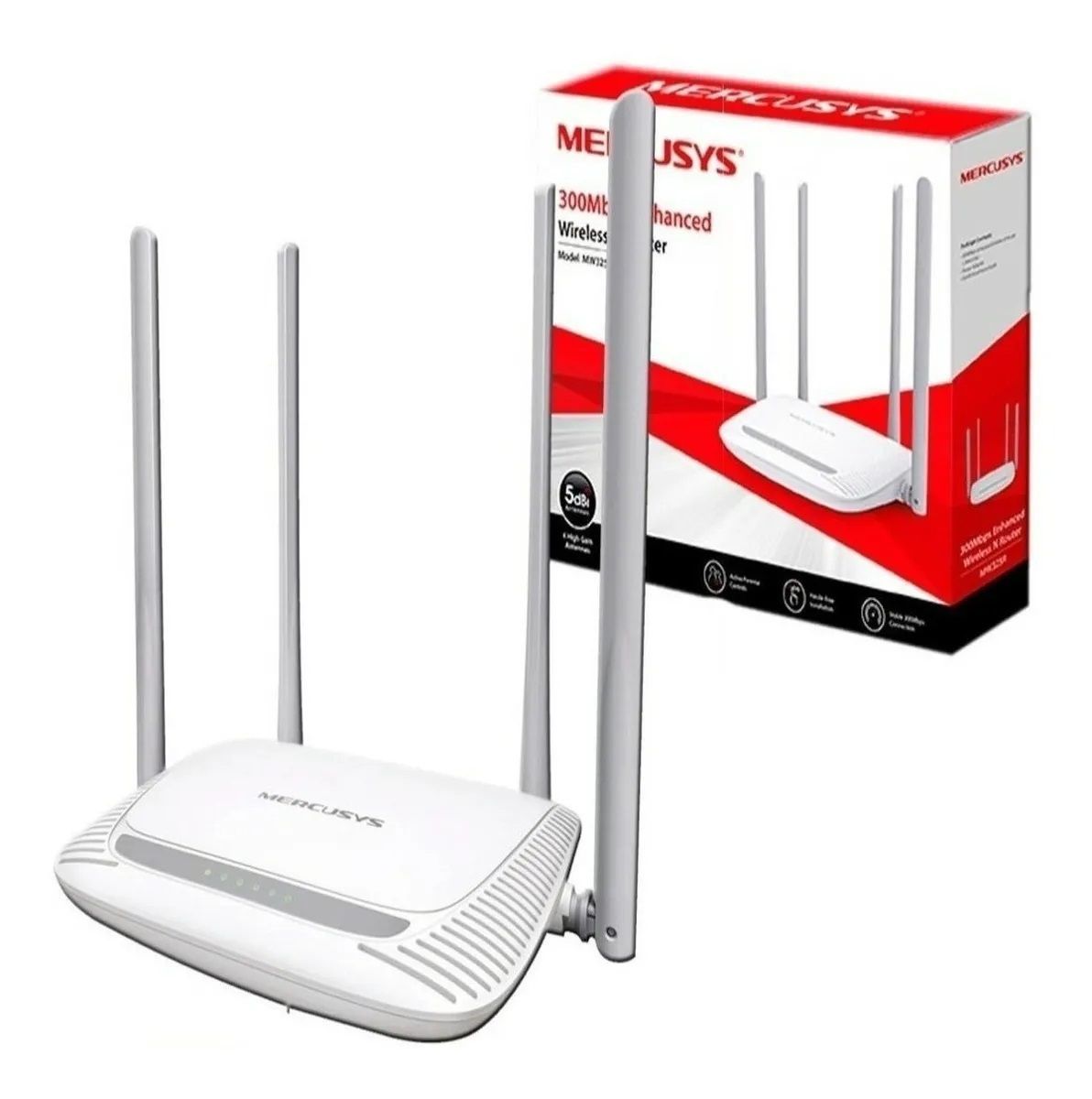 Router mercusys mw325r n300 4 antenas 4