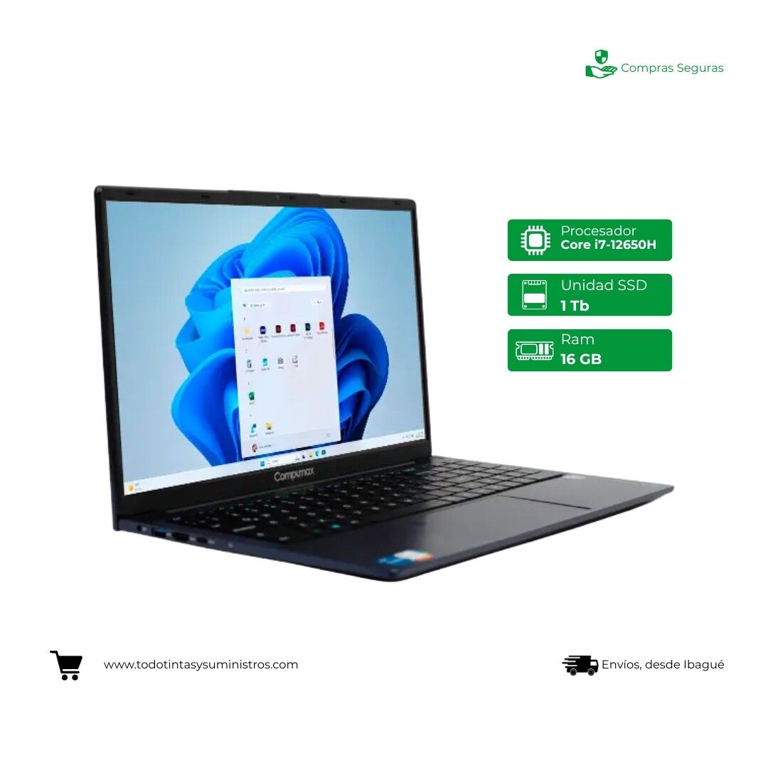 Portátil Compumax Onix core i7-12650H 15.6" Ram 16Gb Ssd 1Tb