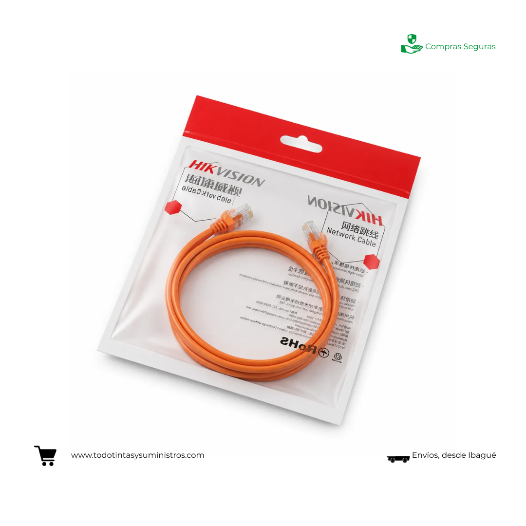 Patch Cord Hikvision Cat6 Naranja 1 Metro