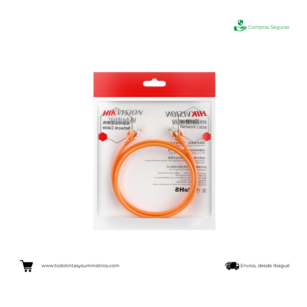 Patch Cord Hikvision Cat6 Naranja 3 Metros