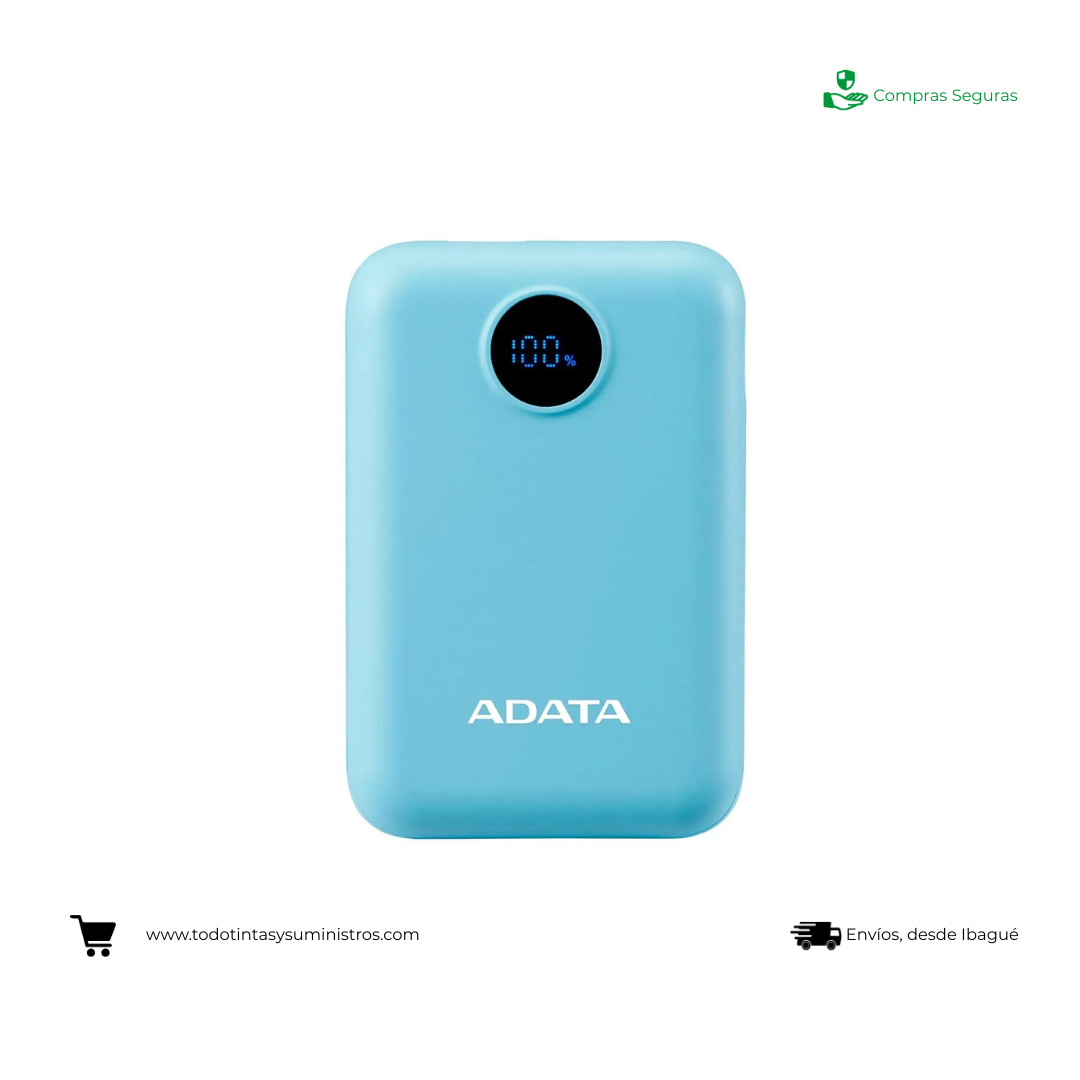 Power Bank Adata C100 con Pantalla Digital USB-C Azul (10.000 Mah) 4