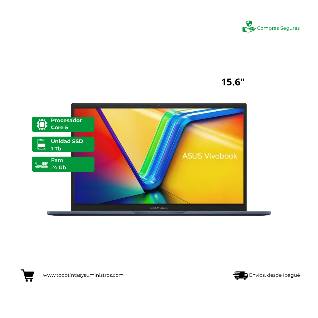 Portátil ASUS X1504va core i5 120u Ram 24GB Ddr5 Ssd 1Tb 15.6"