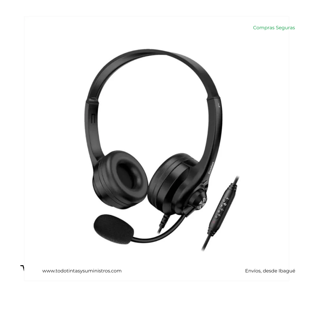 Diadema Genius HS-235U AI negra USB-A + USB-C