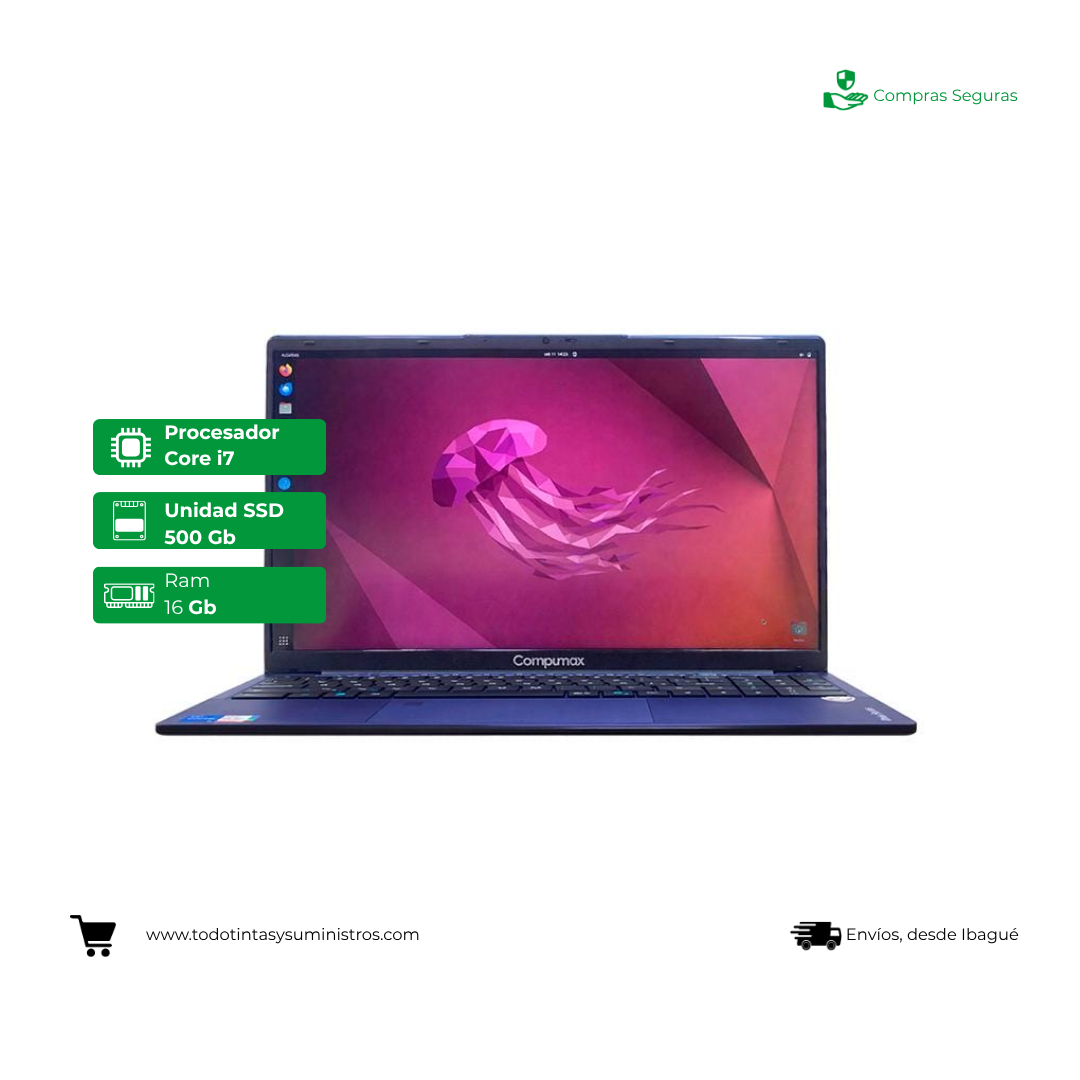 Portátil Compumax Core i7-13620H Ram 16GB Ssd 500GB 15.6"