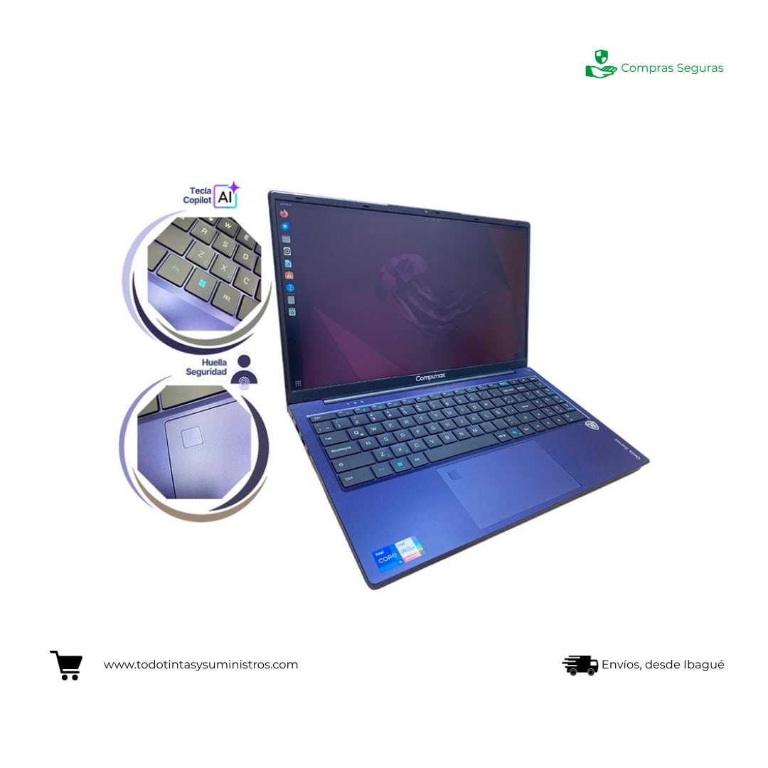Portátil Compumax Core i7-13620H Ram 16GB Ssd 500GB 15.6" 2