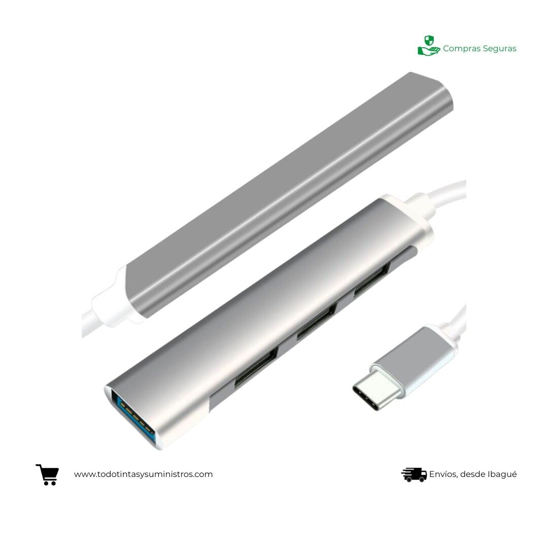 Hub USB tipo C a USB 4 Puertos Jaltech 11047 2