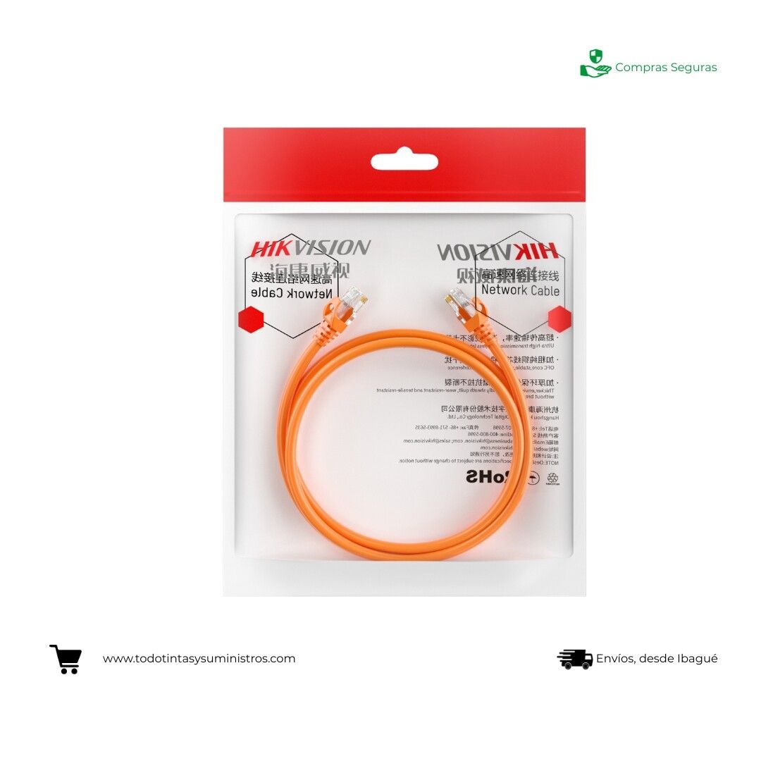 Patch Cord Hikvision Cat 6 Orange 5 Metros