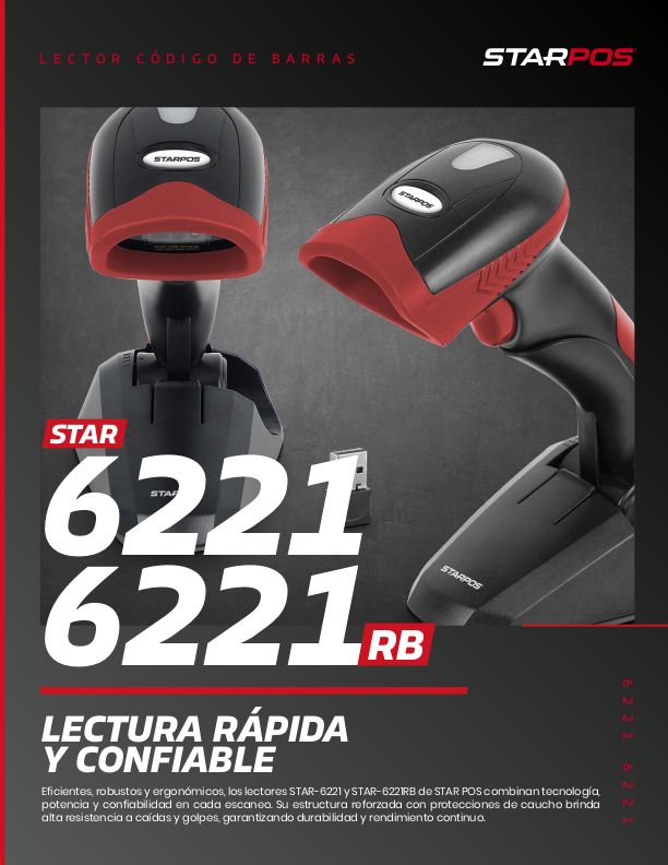 Lector de Codigo de Barras STAR 6221RB 2D Inalámbrico 10