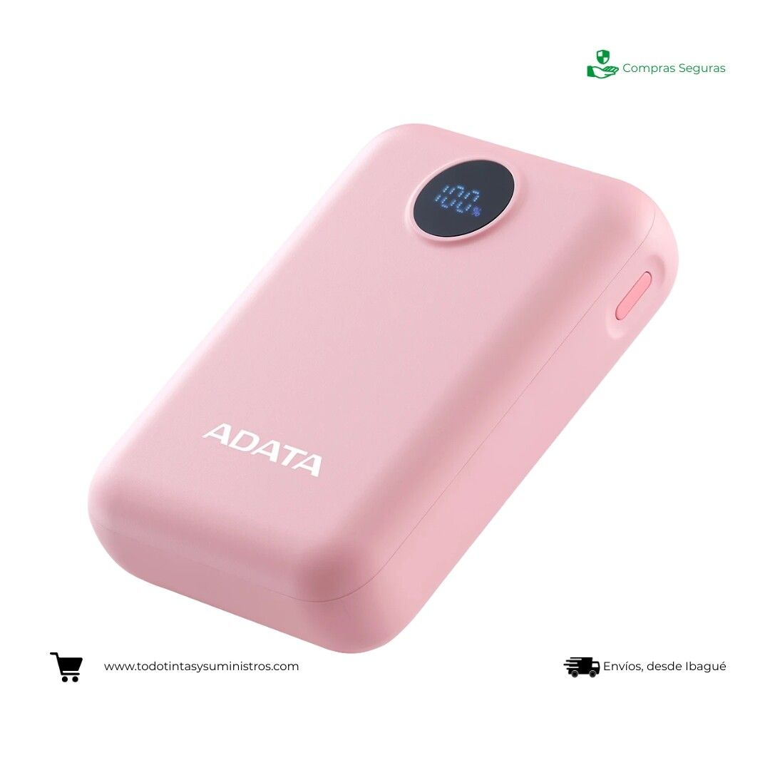 Power Bank Adata C100 con Pantalla Digital USB-C Rosa (10.000 Mah) 3