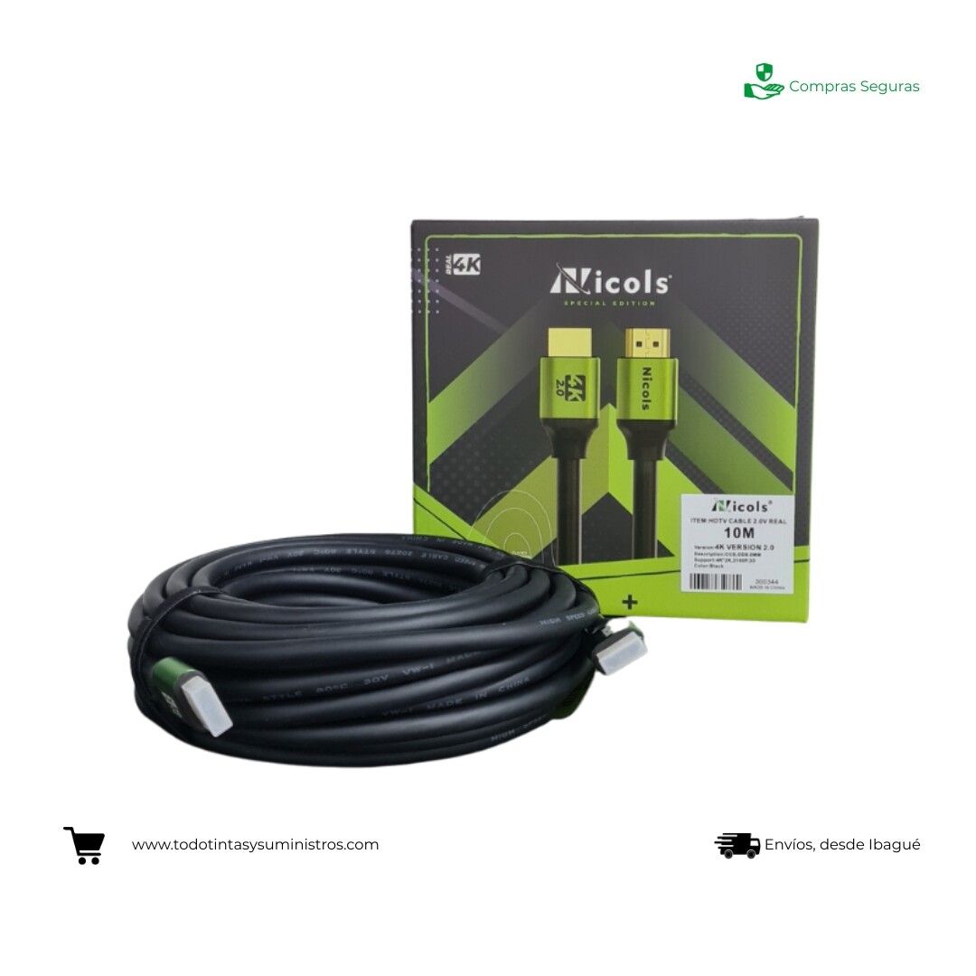 Cable HDTV 2.0 10Mtrs 4K Nicols 3