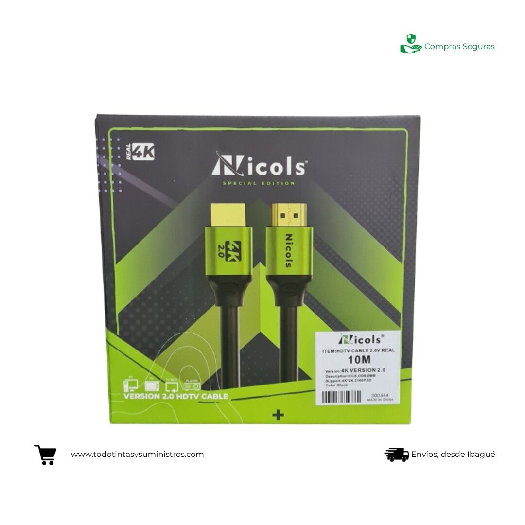 Cable HDTV 2.0 10Mtrs 4K Nicols