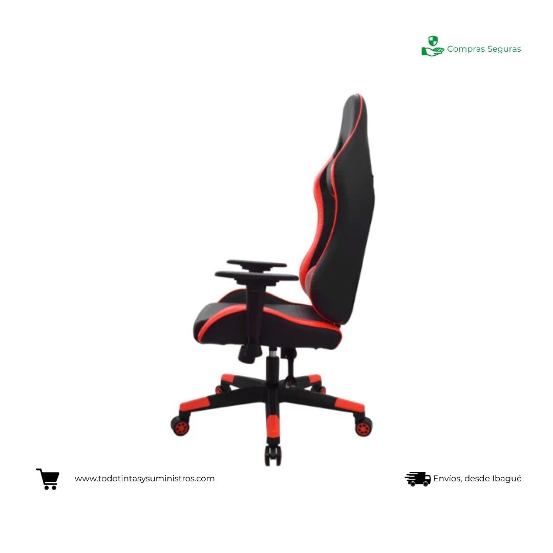 Silla Gamer Leaf Negro - Rojo 2