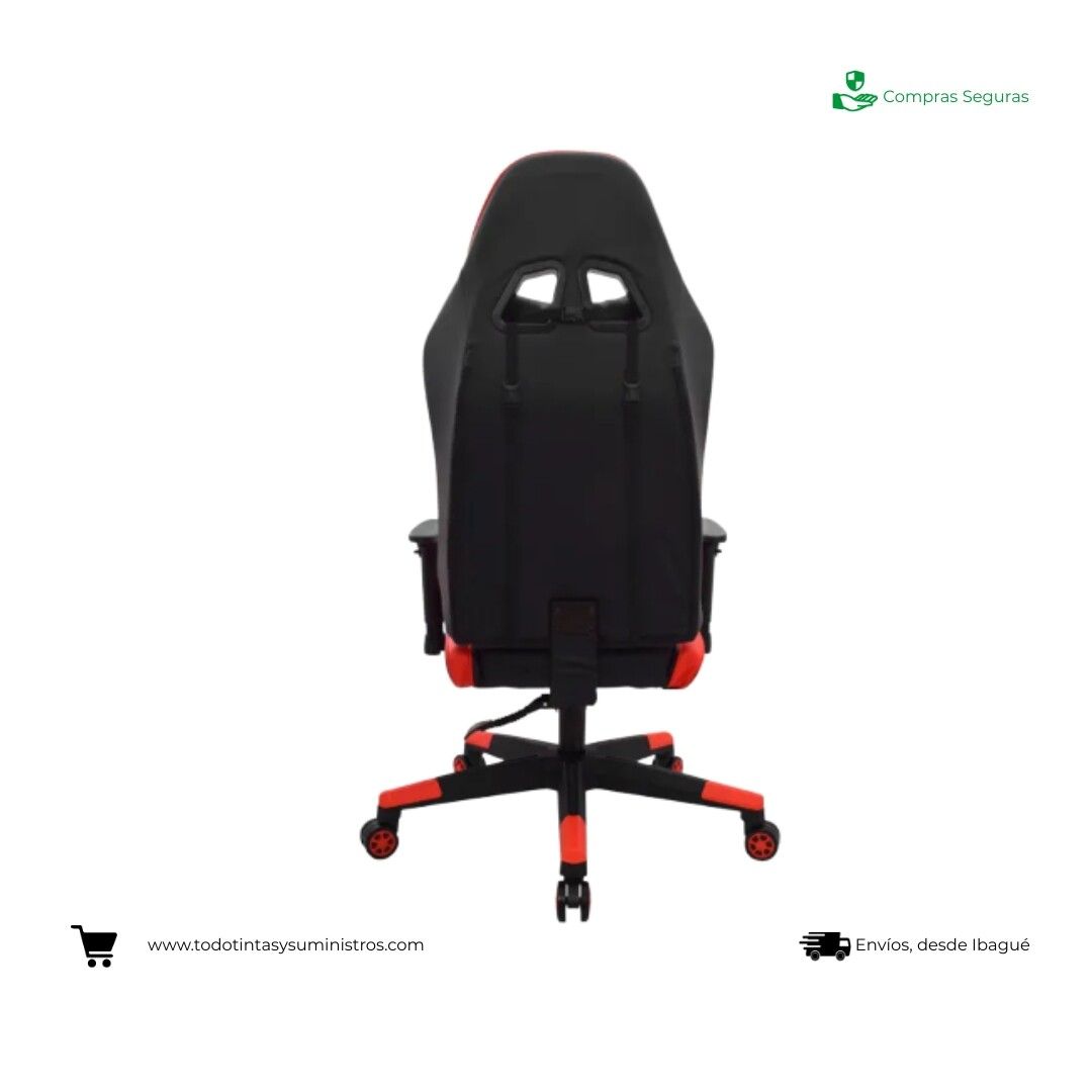 Silla Gamer Leaf Negro - Rojo 4