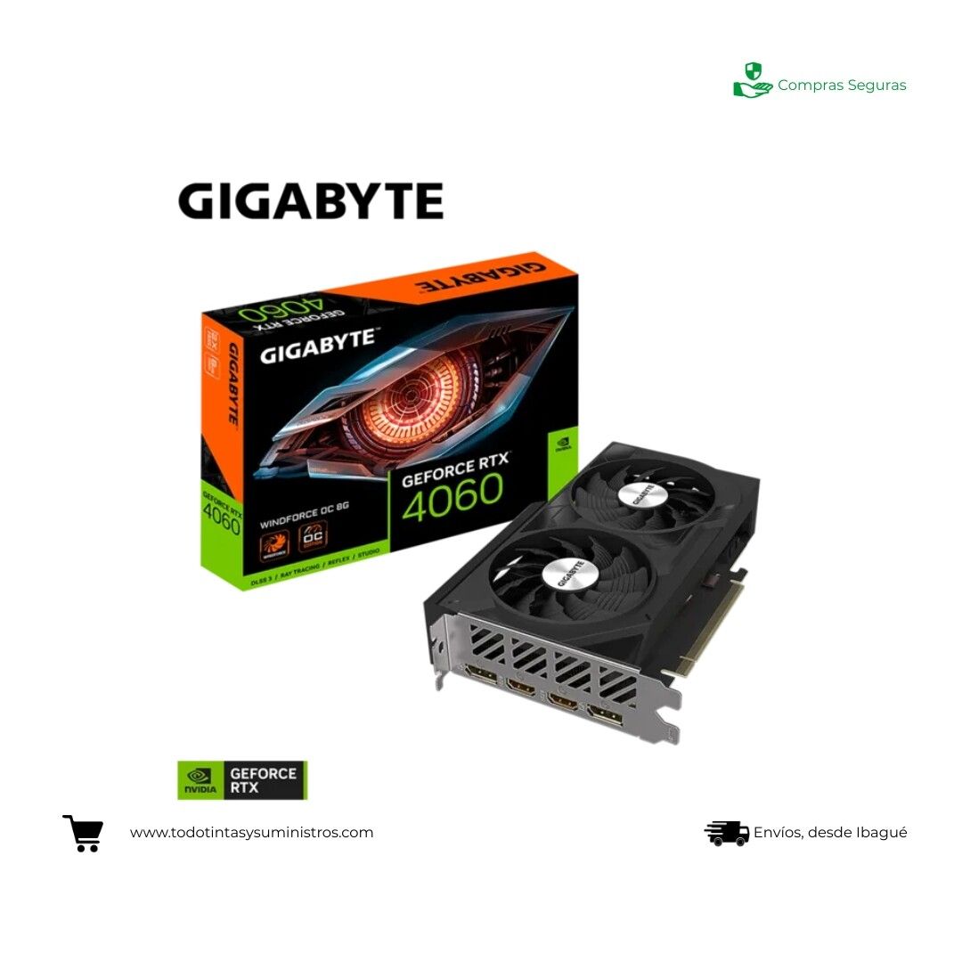 Tarjeta Gráfica Gigabyte GeForce RTX 4060 WINDFORCE OC 8GB GDDR6