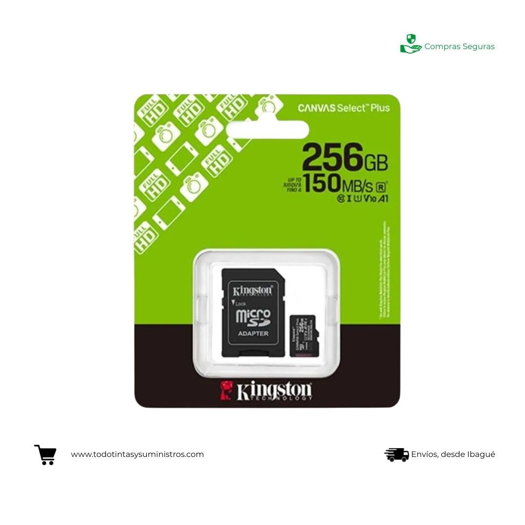 Memoria Micro SD Kingston 256GB Canvas Select Plus Class10
