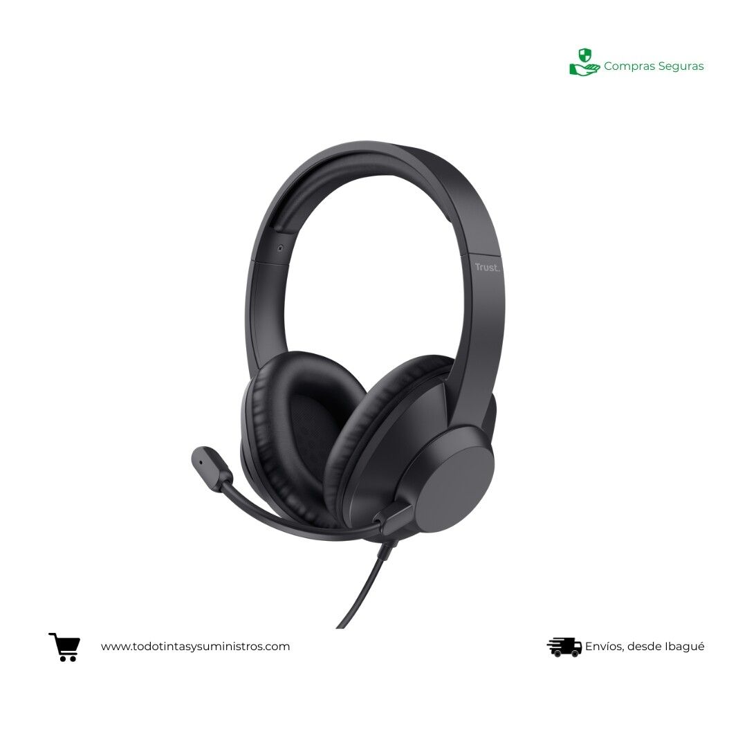 Diadema Trust Ayda Max Usb negra headset microfono 3