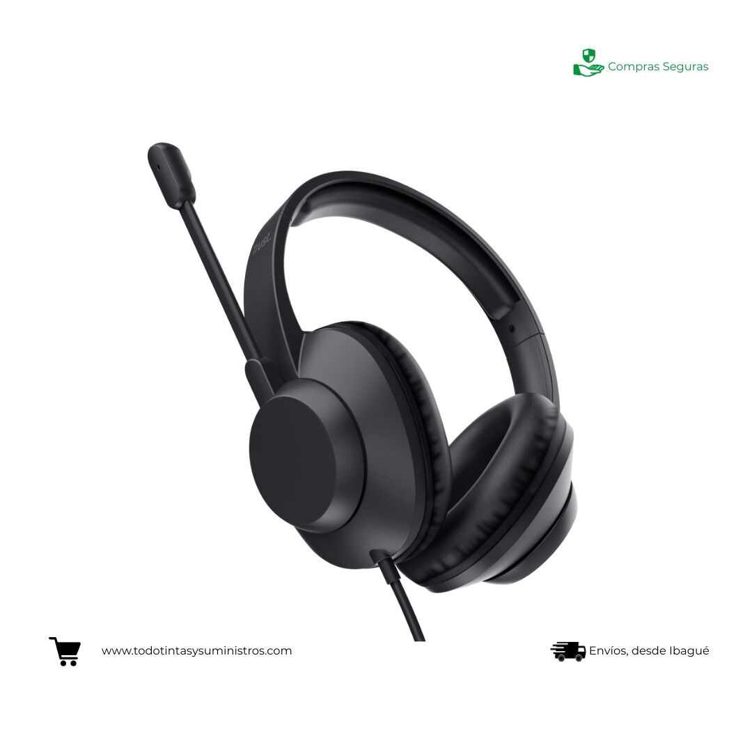 Diadema Trust Ayda Max Usb negra headset microfono 2
