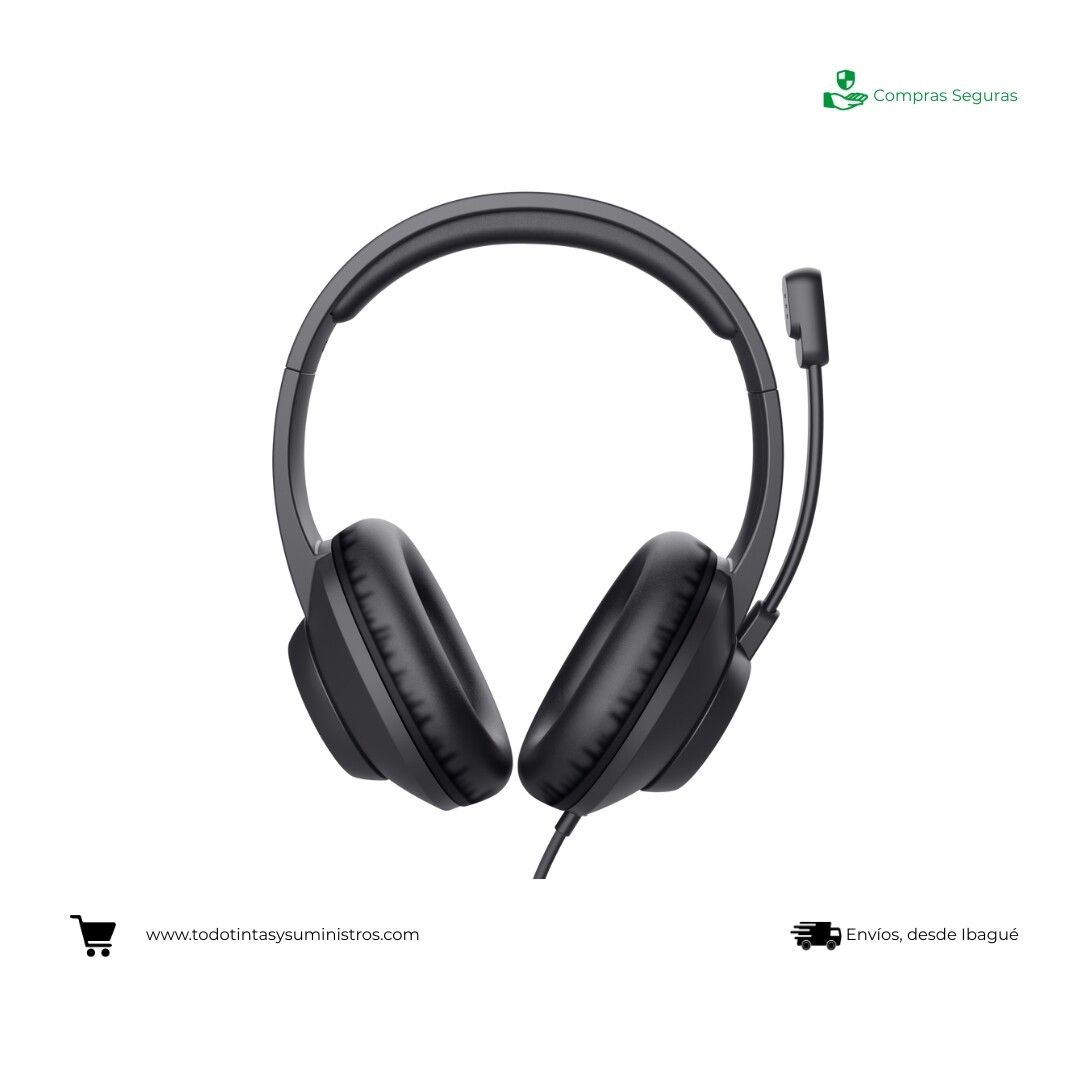 Diadema Trust Ayda Max Usb negra headset microfono