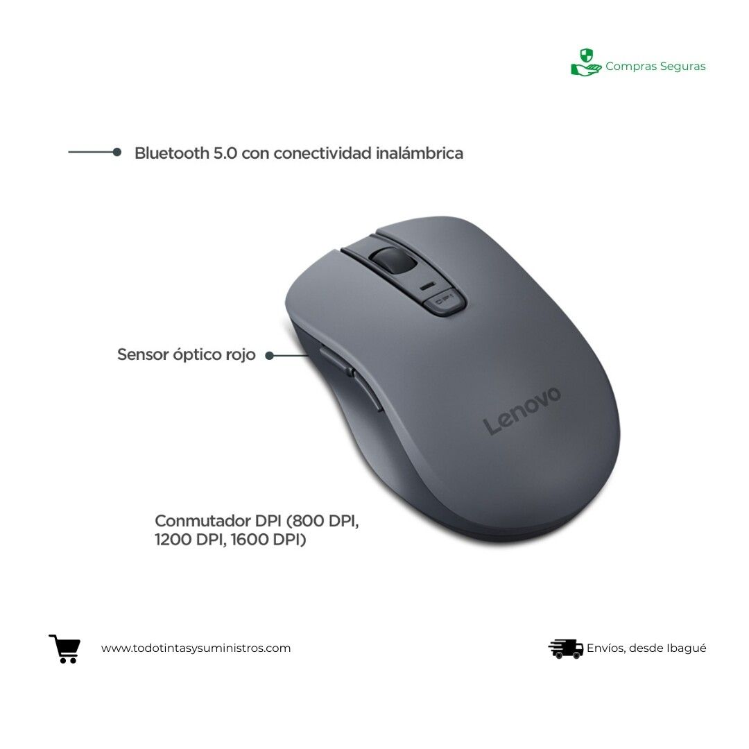 Mouse silencioso Bluetooth Lenovo WL310 2