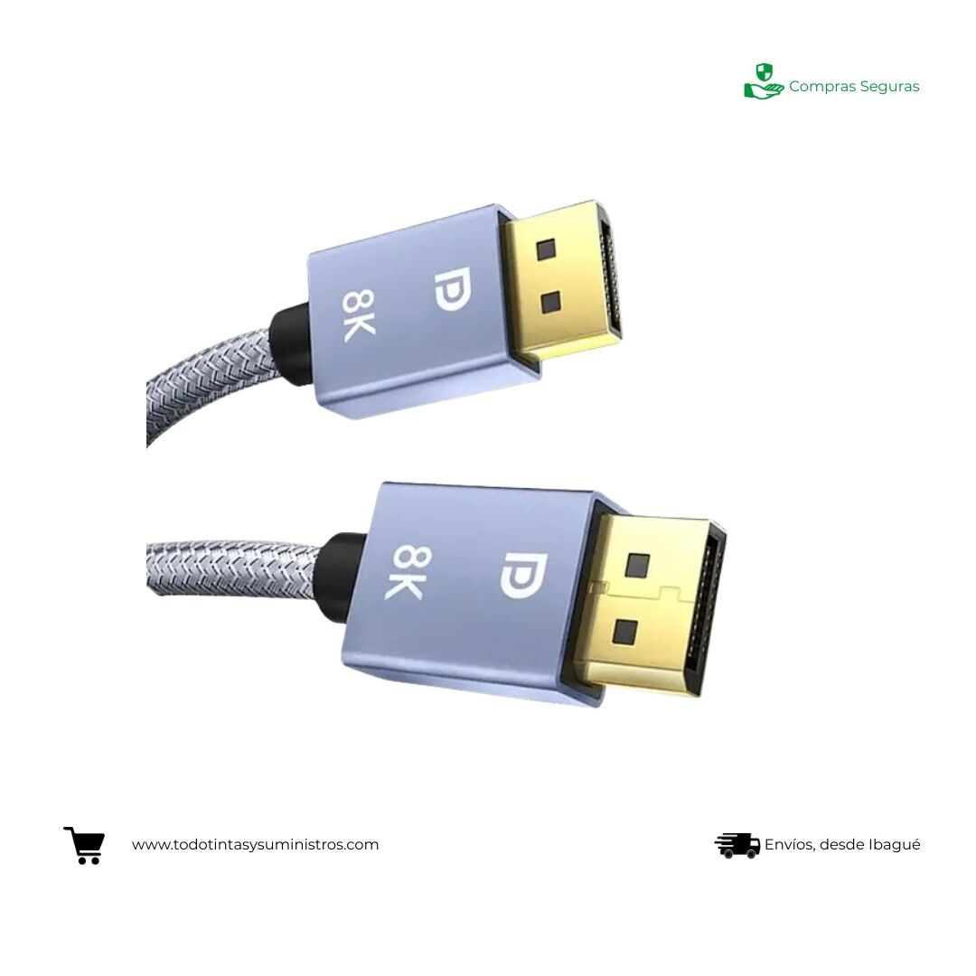 Cable Displayport A Displayport Versión 1.4 8k 3Mtrs 2