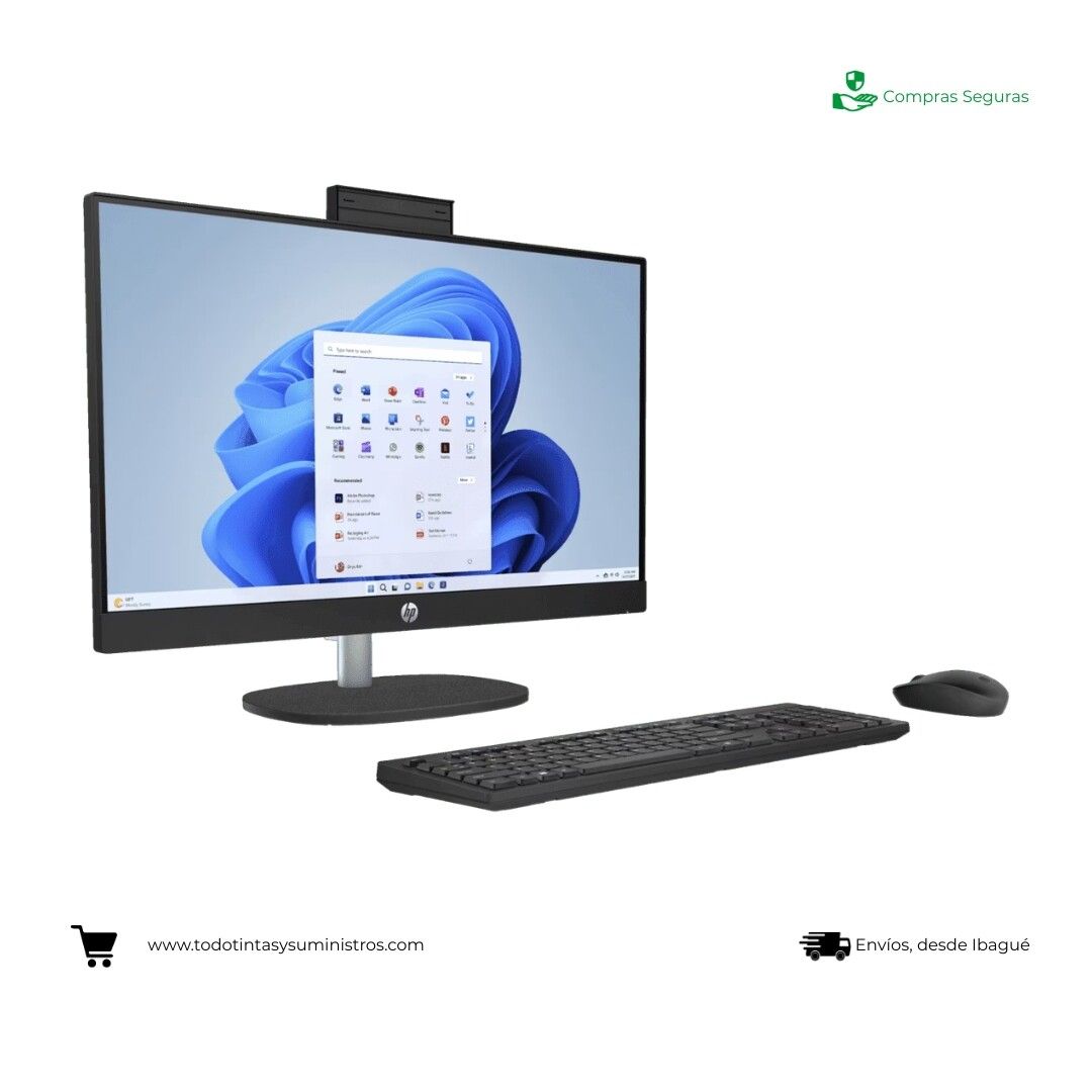 Todo en uno Hp 24-cr0017la PC Ryzen 5 Ram 8Gb Ssd 512Gb pantalla táctil 23.8 Windows 11 Home 3