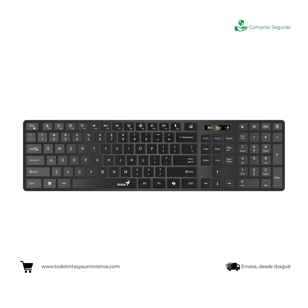 Teclado Genius Inalámbrico KB 7250 BT Negro