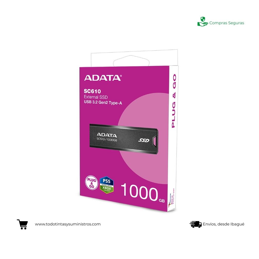 Unidad de estado sólido externo Adata C610 1TB - Usb